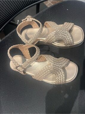 diba True Braided Metallic Sandals - Gold sz 7